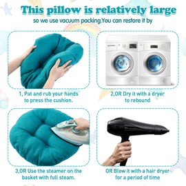 Fumete 16 Inch Round Floor Cushions for Kids and Toddlers, Flexible Seating Classroom Furniture Floor Pillow for Home, Daycare, Preschool, Yoga and Meditation(Turquoise,8 Pcs)