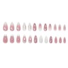 24 Pcs Medium Almond Press on Nails Pink Fake Nails
