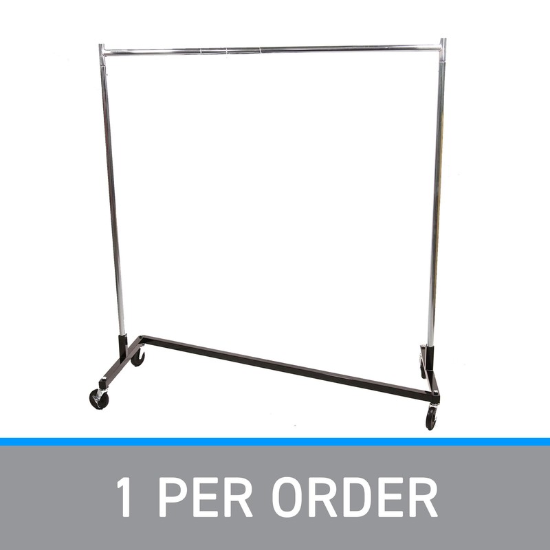 SSWBasics Single-Rail Clothing Rack (Z-Truck Rolling Rack) - 63"W X
