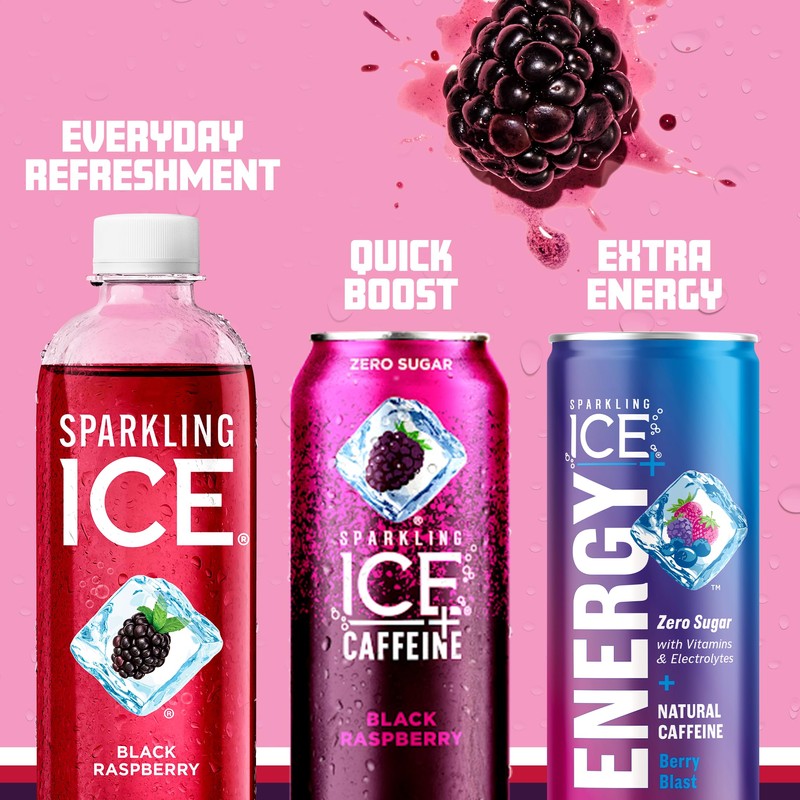 Sparkling Ice, Black Raspberry Sparkling Water, Zero Sugar Flavored Water,