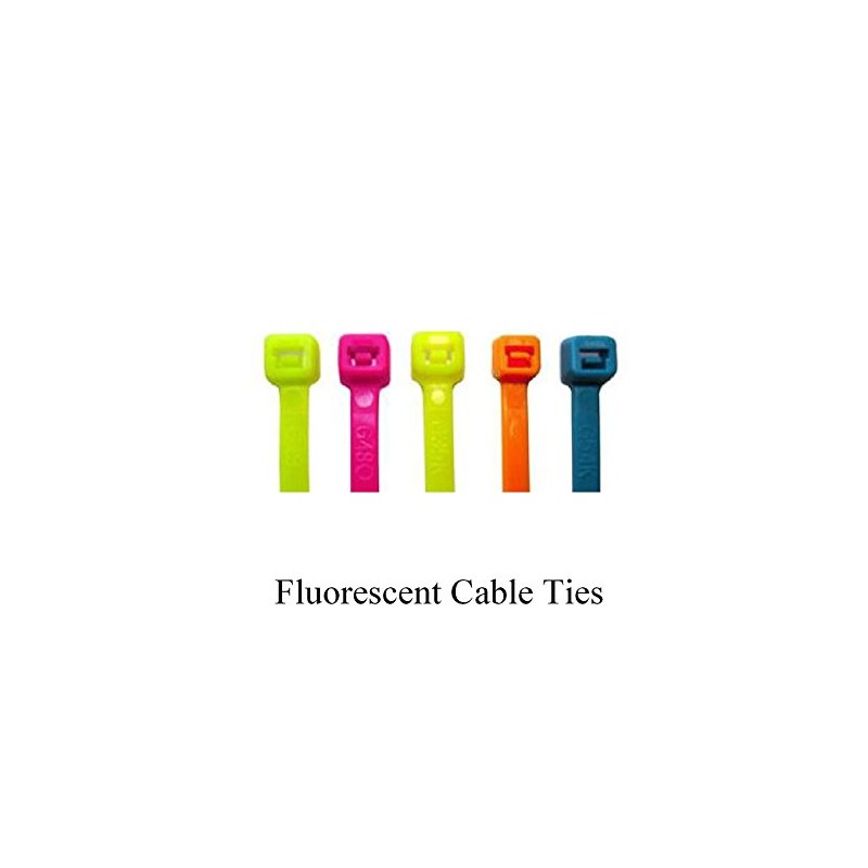 100 x Fluorescent Green Cable Ties 300 x 4.8mm /