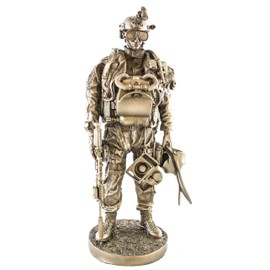 YTC Navy Seal 13" Bronzed Resin Military Statue #8086 Modern Era Navy Seal