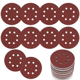 15 Pcs 125 mm Sanding Discs, 80 Grit Sandpaper, 8 Holes Hook and Loop Orbital Sander Sanding Pads Discs 125 mm/5 Inch for Random Orbital Sander