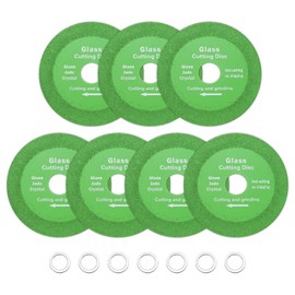 sourcing map 7 Pack Glass Cutting Disc 4 Inch for rotary tool Diamond Cutting Disc Ultra-Thin Saw Blade Wheel with 4/5" Arbor for Cutting Grinding Jade Crystal Tile Ceramic