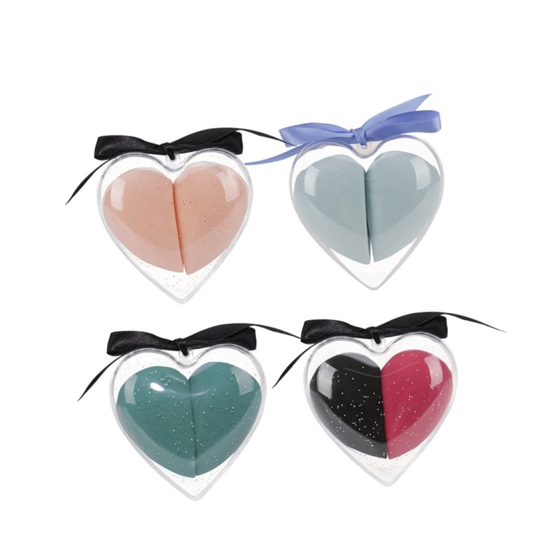 IWOWHERO Heart Shape Makeup Sponge Set Wet Dry Dual Purpose