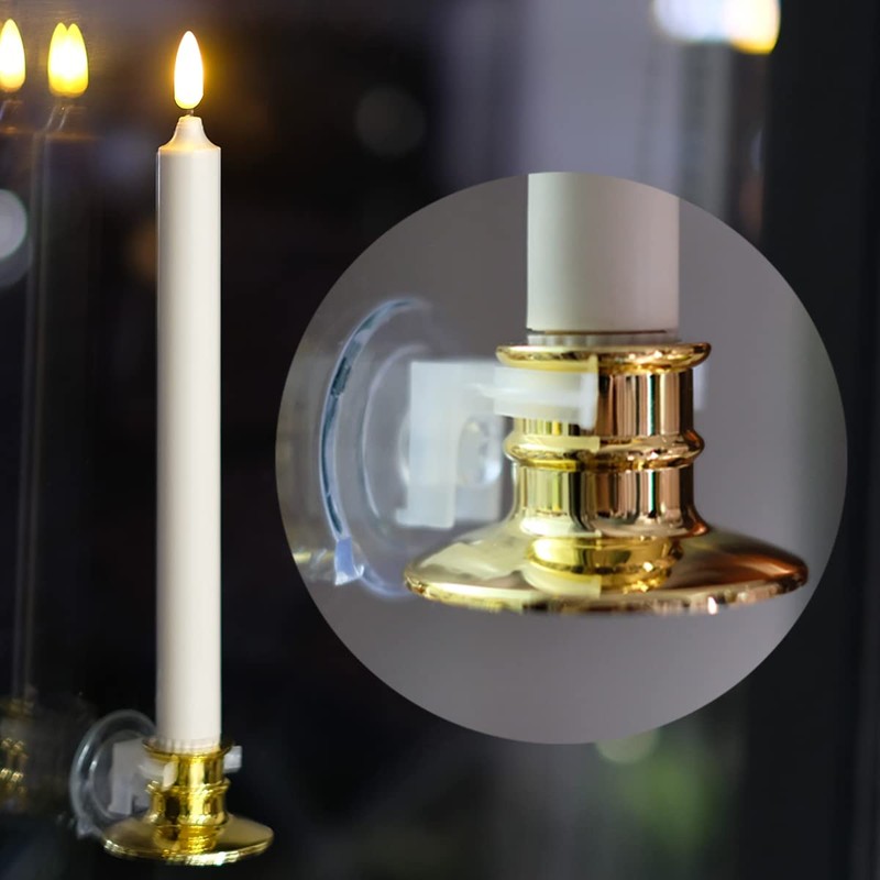 NONNO & ZGF 6 Pack Windows Candles with 6 Golden