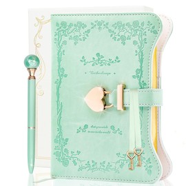hi!SCI Diary with Lock and Keys for Girls & Women, 360 Pages Journal with Lock for Girls Gift Ideas, Girls Locking Diary with Pen, Cute Journals Set for Teen Girls Ages 8-12 (Rose Garden, Mint)