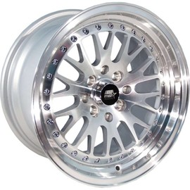 MT10 15x8.0 4x100/4x114.3 25 ET 73.1 CB Silver w/Machined Face Single Wheel by MST