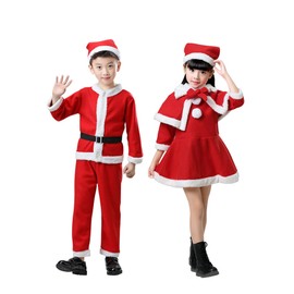 Lhyxuuuk Santa Cosplay, Girls, Boys, Kids, Cute, Costume, Costume, Santa Claus, Christmas, Cute Santa with Hat, 3-12 Years Old (Girls, 150cm)