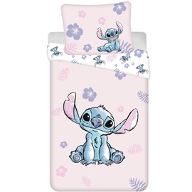 Jerry Fabrics Lilo and Stitch Pink Reversible Bed Linen Pillow Duvet Set 135 x 140 x 200 cm