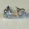 Ulinai Stud Earrings 6 mm 925 sterling silver diamond simulated