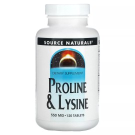 Source Naturals L-Proline L-Lysine  275 mg  275 mg 120 Tablets