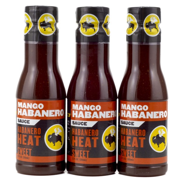Buffalo Wild Wings Barbecue Sauces, Spices, Seasonings and Rubs For: Meat, Ribs, Rib, Chicken, Pork, Steak, Wings, Turkey, Barbecue, Smoker, Crock-Pot, Oven (Mango Habanero, (3) Pack)