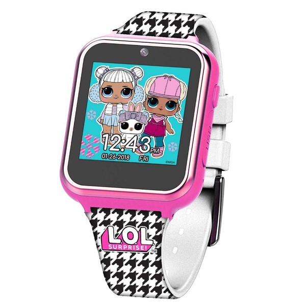 Accutime Kids LOL Surprise Checker Pink Educational Learning Touchscreen Smart Watch Toy for Girls, Boys, Toddlers - Selfie Cam, Learning Games, Alarm, Calculator, Pedometer & More (Model: LOL4296AZ)