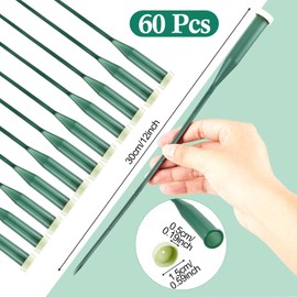 144 Pcs Floral Water Tubes Green Floral Tubes Plastic Flower Tubes for Fresh Flowers with Rubber Cap for Flower Stem Arrangements Supplies, 2 Size (12 Inch, 6 Inch)