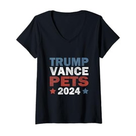 Womens Trump Vance Pets 2024 Pets Cats Ducks Dogs For Trump 2024 V-Neck T-Shirt