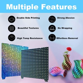 IdeaFormer Rainbow Mosaic Ball + Diamond Ball PEA Build Plate 235 x 235 mm, Spring Steel sheet for Creality K1/K1C/Ender 5 S1/Ender 3 S1 Pro/Ender 3 S1/Ender V3 (package:1x build plate)