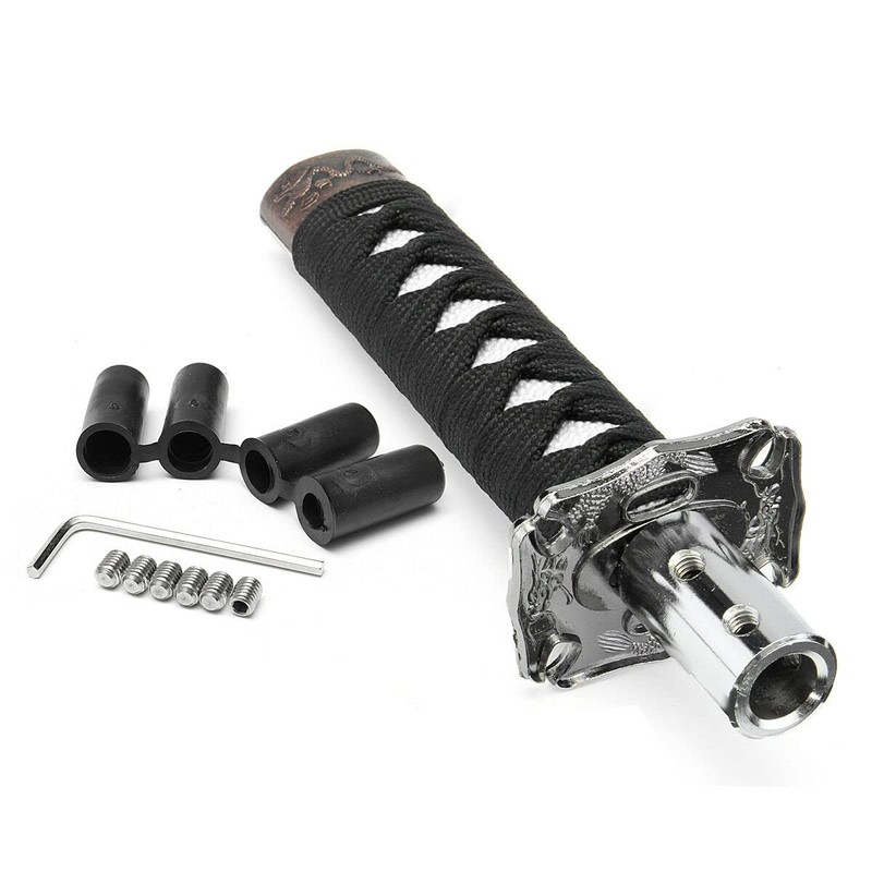 Riloer 15Cm Car Gear Shift Knob Samurai Sword Gear Metal