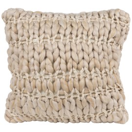 Northlight 16" Khaki Jumbo Knit Square Throw Pillow with Velvet Back