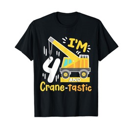 Kids 4th Construction Birthday Party I'm 4 Crane Digger Boys T-Shirt