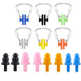 6pcs Swimming Nose Clip with 4 Pairs of Earplugs, Swimming Nose Training Protector, Ear Protectors, Swimming Accessories for Swimming, Diving, for Swimmers, Beginners