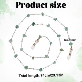 Qianyu Eyeglass Chain Eye Glasses Holders around Neck For Women Sunglasses Chain Stylish Mask Lanyard Natural Crystal Eyeglasses Strap Beaded Eye Glasses Strap Reading Glasses Holders