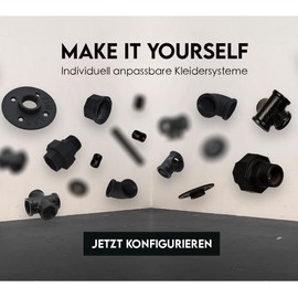 Malleable Cast Iron End Cap DIY Fitting for Furniture Clothes Rail Industrial Design 3/4 Inch Water Pipe Black Wardrobe