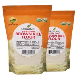 McCabe Organic Brown Rice Flour - Brown Rice Flour Organic | Rich with Fiber & Minerals | USDA and CCOF Certified | Product of USA | 1Lb (Pack of 2)
