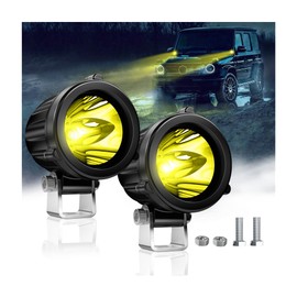 4WDKING 2" LED Round Light 20W Spot Driving Light Waterproof Off-Road Work Lamp for Motorcycle, ATV, UTV, Dirt Bike, 4x4 Pickup Truck, Boat, Trailer - Pack of 2