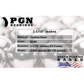 (3 Pieces) PGN - 1-1/16" Inch (27 mm) Pinball Replacement Steel Balls G100