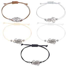 UNICRAFTALE 10Pcs 5 Colors Empty Stone Holder Bracelet Adjustable Crystal Cage Quartz Rope Double Netted Gemstone Replacement Netted Cord Double Layered Bracelet for DIY Birthday Women Jewelry Making