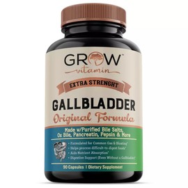 Purified Ox Bile Salts & Digestive Enzyme Supplement - 90 Capsules for Gallbladder Support