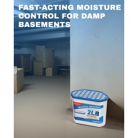 Vacplus Moisture Absorber Buckets – Large Capacity Dehumidifier and Humidity Absorber for Closet, Basement, Bathroom, RV, and Storage Areas, Unscented, 2 lbs, 6 Pack