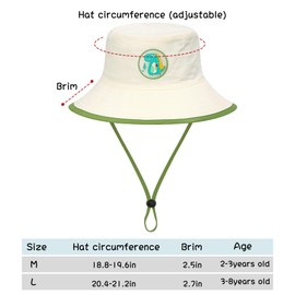 HeyCaps Kids Sun Hat Summer Wide Brim Bucket Hat UV Protection Breathable Quick Dry Cartoon Cap Adjustable Outdoor Travel Beach