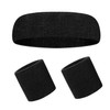 Jaimela Sweatbands, 3 in 1 Sweatband Set, Headband and 2