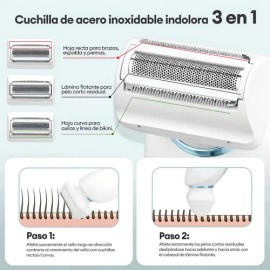 Depiladora Elctrica Recargable Zynlora 2 En 1 Facial Y Corporal Inalmbrica USB                                                                        