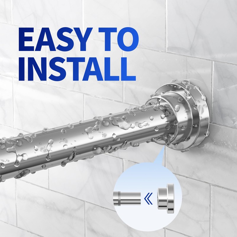 Mcrbeay Shower Curtain Rod, 1" Diameter Heavy Duty Tension Shower