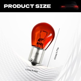 Lyxheth 10PCS Car 1156 Turn Signal Light, Brake Light Bulb, P21W 1141 S25 Waterproof High Brightness Stable Filament Halogen Bulb, 1156 Miniature Bulbs Car Light Accessories for Most Cars (Amber)