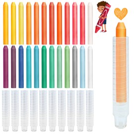 Sinofort Pack of 24 Chalk Street Painting Chalk 24 Colours Blackboard Chalk Colourful with 12 Transparent Pen Holders Street Chalk Children for Children Suitable for Whiteboard Chalkboard
