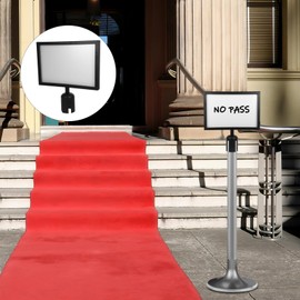 DIYEAH Stanchion Top Sign Frame Safety Barrier Sign Holder Stanchion Sign Holder Stainless Steel Sign Holder