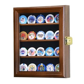 XS Casino Chip / Coin Display Case Cabinet - Color: Walnut