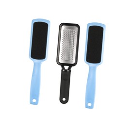 Beavorty Stainless Steel Foot File Sandpaper Pads Set 3pcs Foot Exfoliator Pedicure Tool Kit for Women Ladies Professional