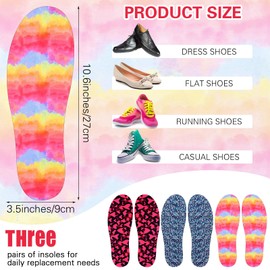 Velmitten 3 Pairs No Show Socks Sockless Shoe Liner Washable Barefoot Shoe Insoles No Slipping No Stinking Shoe Inserts(Novel Style)