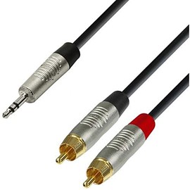 Adam Hall Cables 4 STAR YWCC 0600 Y Cable REAN 2 x RCA to Mini Jack TRS | 6 m