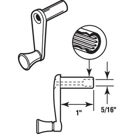 Prime-Line R 7007 1 In. Diecast Zinc-Plated Recreational Vehicle (RV) Window and Vent Crank Handle (2 Pack)