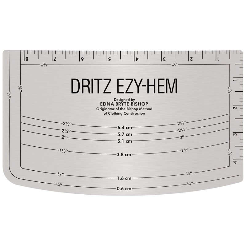 Dritz Ezy Hem Gauge, Nickel with Black Printing
