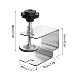 sourcing map Drawer Front Installation Clamps, Stainless Steel Cabinet Jig Short Bend Clamps for Tables Desks, 2Pcs