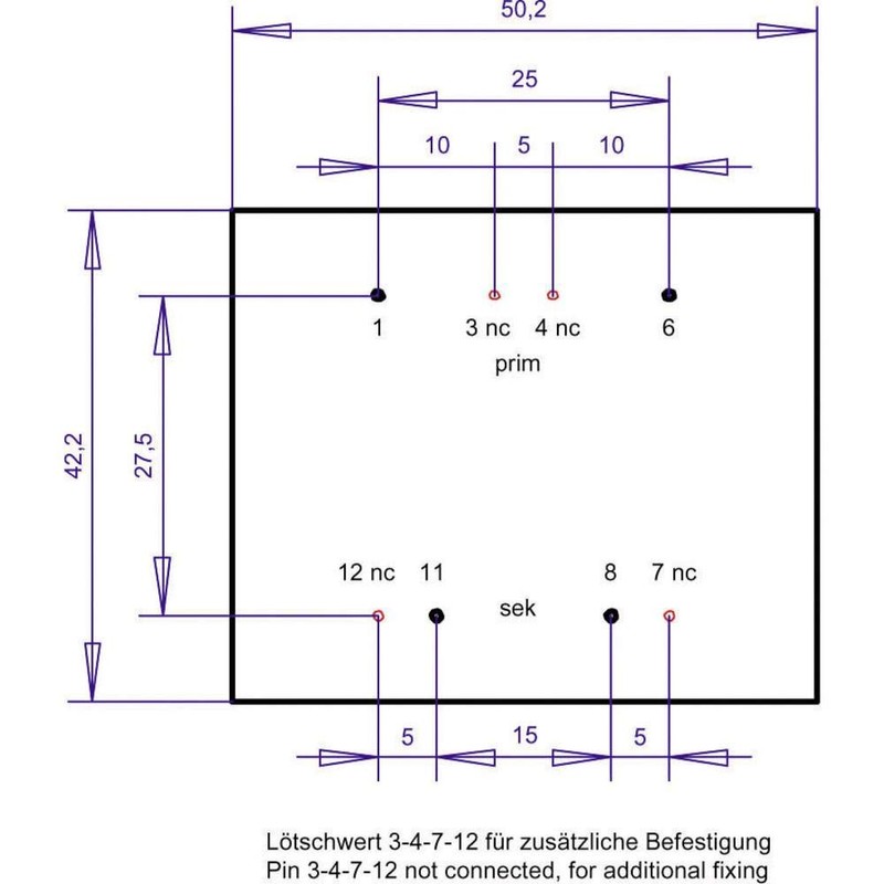Printtr Ansformator 1 x 230 V 1 x 8 V/AC