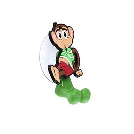 SandT Collection Monkey Suction Toothbrush Holder for Mirror Wall - Green
