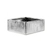 WGV Silver Scratched Square Ceramic Vase, Width 8", Height 4",